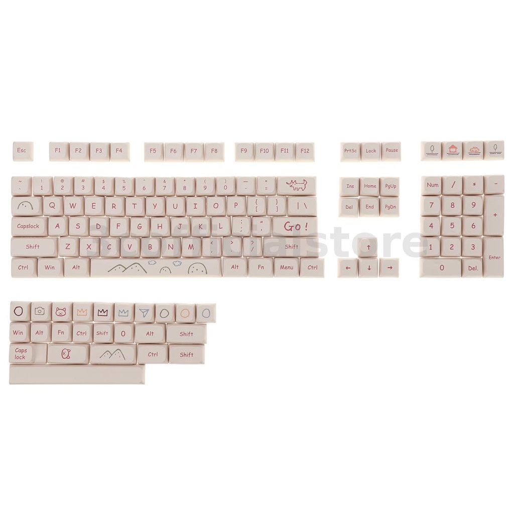 Nắp Bàn Phím Cơ Màu PBT 132 Phím Cho Cherry MX