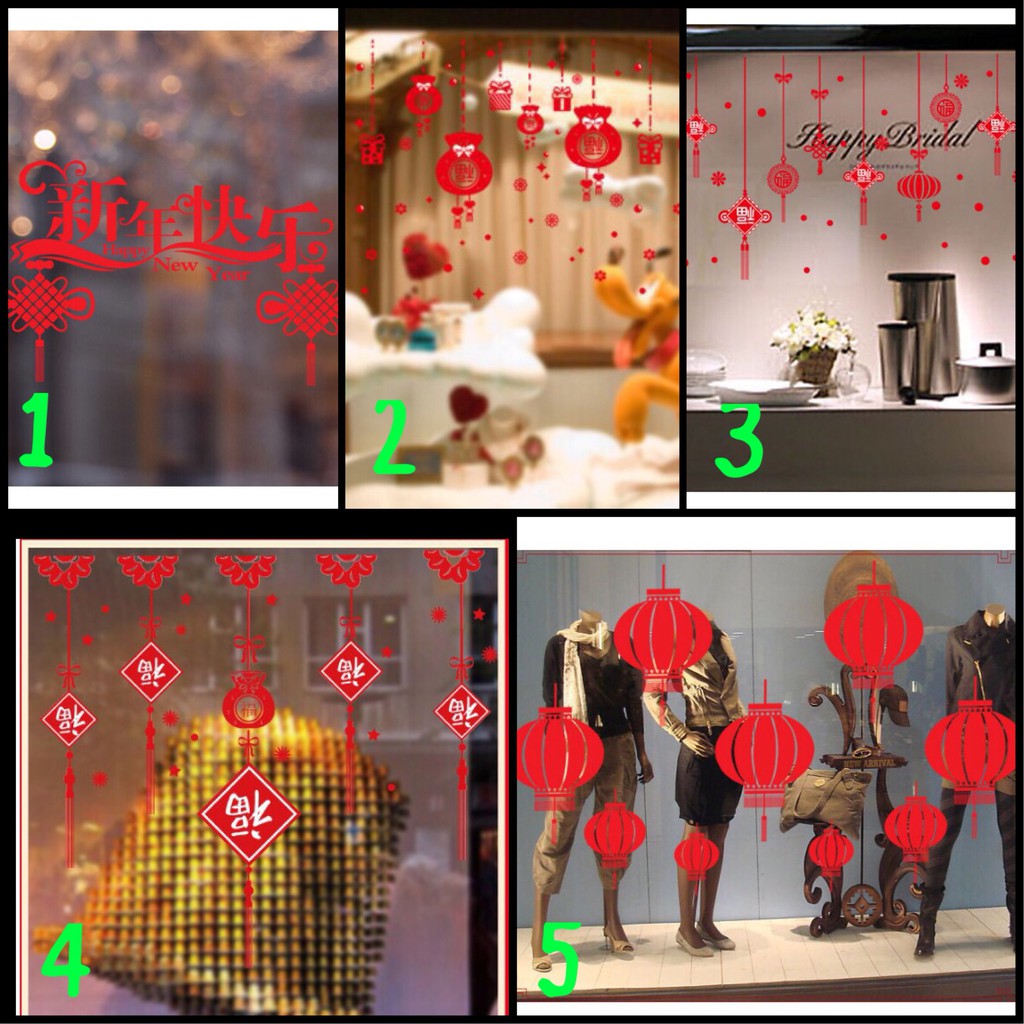 Decal trang trtis tết - Hít tĩnh điện nhiều mẫu ( KÈM VIDEO THẬT )