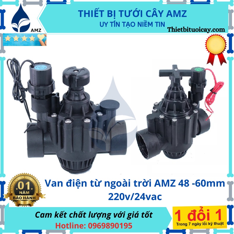 Van điện từ ngoài trời AMZ phi 48 - 60mm - 220v/24vac - van thường đóng