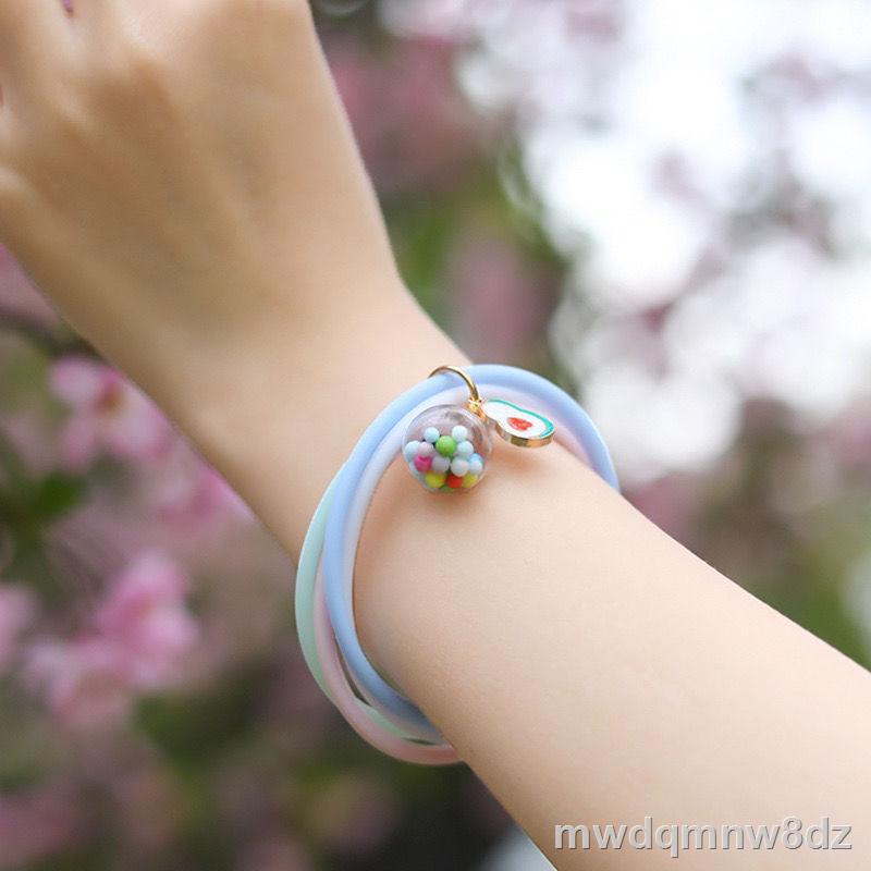 ☁☂Nghệ thuật màu xanh chống muỗi vòng đeo tay dễ thương mặt dây chuyền cô gái trái tim mùa hè du lịch ngoài trời