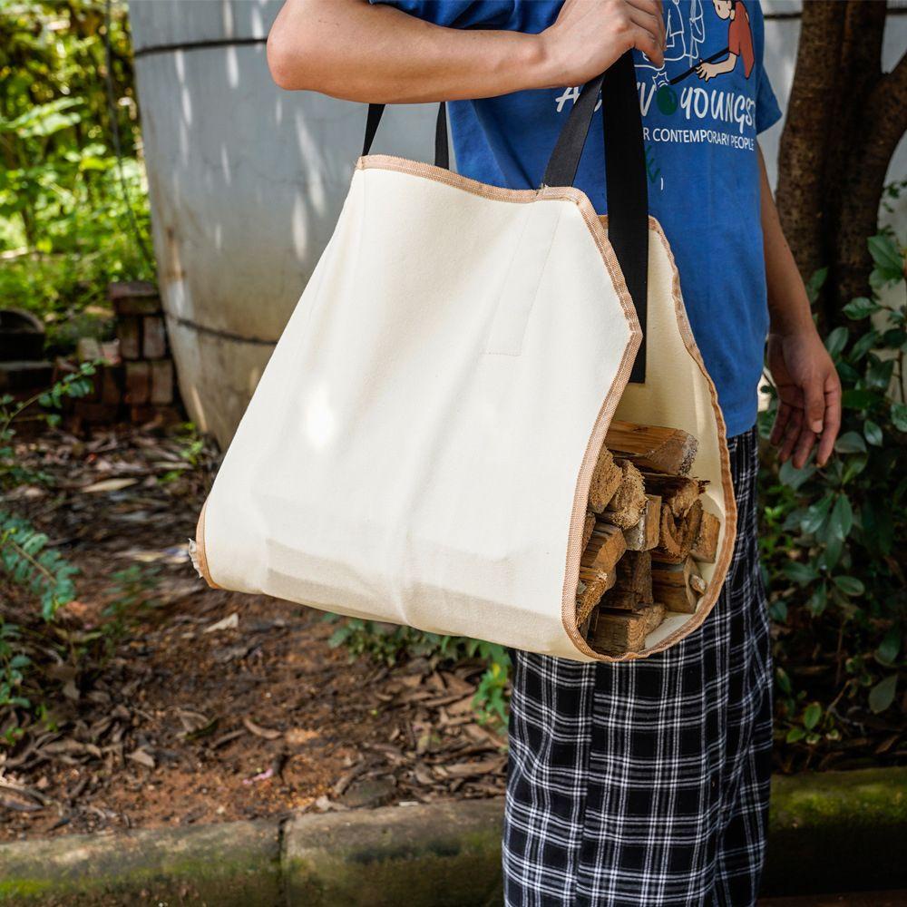 JUNE Túi Tote Lớn Đựng Củi Gỗ Trong Nhà Tiện Dụng