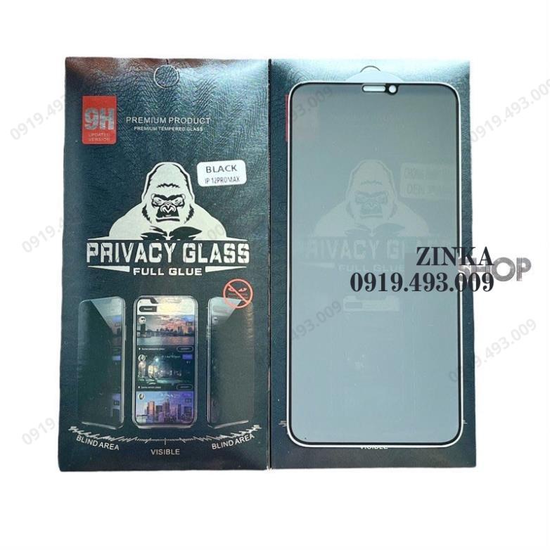 Kính cường Lực kính Chống Nhìn Trộm Full Màn Hình iphone 6G/7G/8G/6P/7P/8P/X/XR/XS/XSM/11/11PRO/11PROMAX/12PRO/12PROMAX