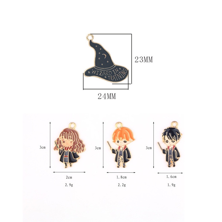 Móc Khóa Hình Nón Phép Thuật Harry Potter Sáng Tạo Bằng Hợp Kim Tráng Men Hermione