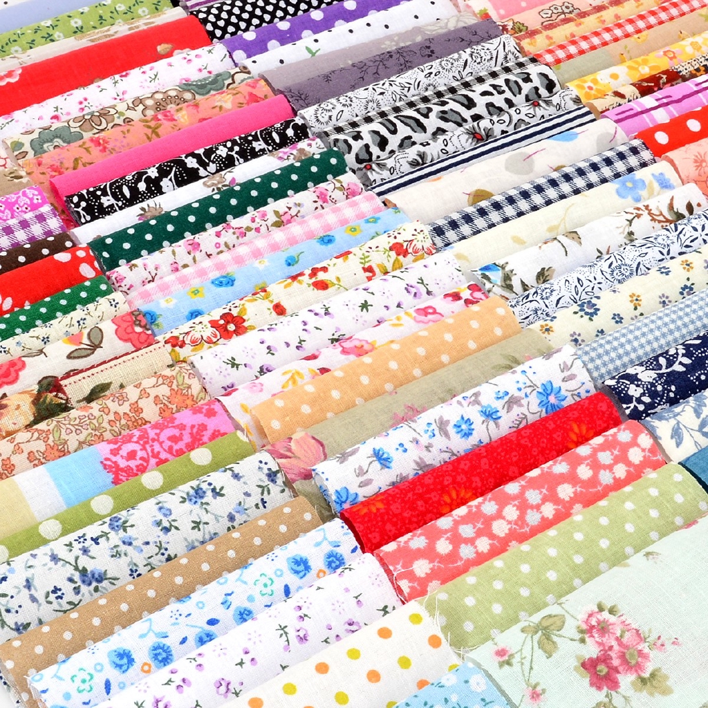 Set 100 miếng vải cotton tự may