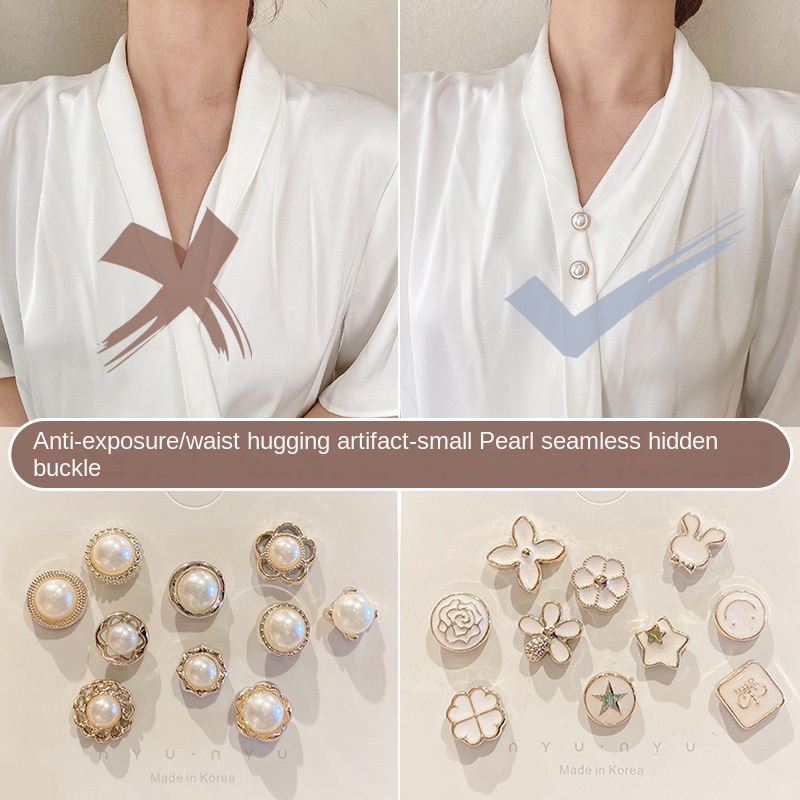 Set 10 Ghim Cài Cổ Áo / Váy / Thắt Lưng Chống Chói Tiện Dụng Cho Nữ