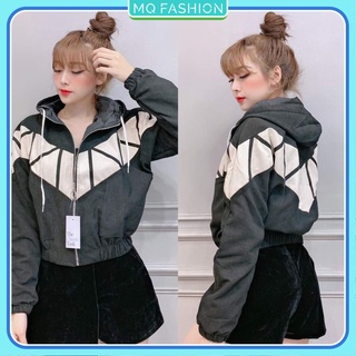 Áo khoác dù nữ 2 lớp form bomber, màu chữ V đầy ấn tượng - Hot trend