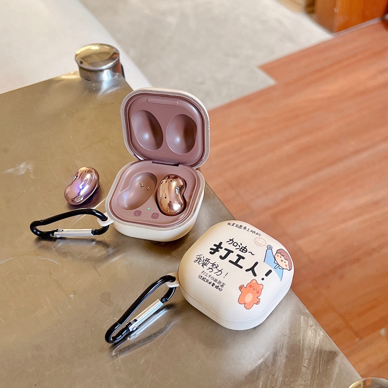 Đối với Samsung Galaxy Buds Live TWS Summer Peach Fruit Earphones Case cho Samsung Buds 2 Hộp đựng cặp đôi hoạt hình phi hành gia gấu dễ thương cho Samsung Buds Pro Vỏ bảo vệ chống rơi