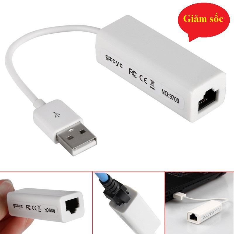 Cáp chuyển USB sang LAN trắng