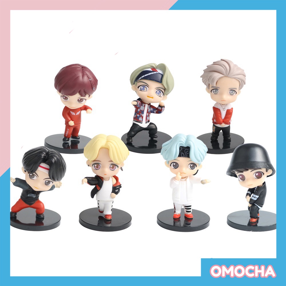 Bộ 7 mô hình tượng đứng BTS phong cách hoạt hình chibi cực dễ thương