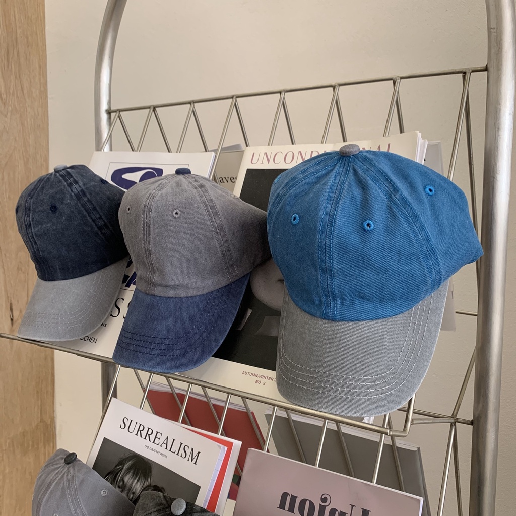 Nón Denim Vintage Phong Cách Hàn Quốc - Mũ Lưỡi Trai Denim Phối Màu