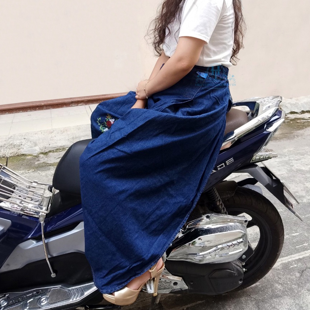 Váy Chống Nắng Thời Trang Nữ Cao Cấp Vải Jean Mềm Đẹp Có Nút Bấm Chắc Chắn H&amp;T Fashion