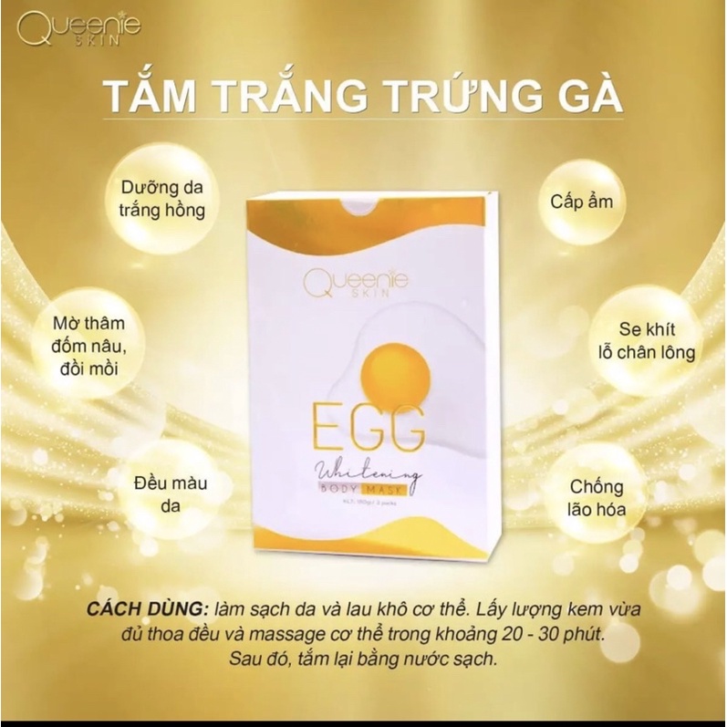 TẮM TRẮNG TRỨNG GÀ QUEENIE