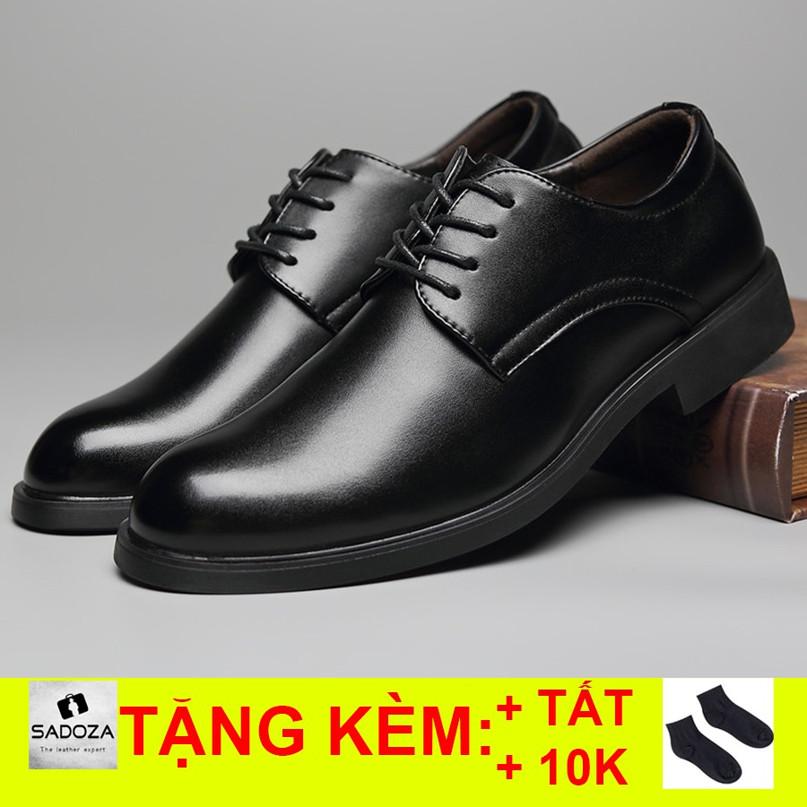 Giày Nam Cao Cấp Phong Cách Công Sở Đẹp Buộc Dây SADOZA Giày Nam Đen Hàn Quốc Lịch Lãm GD55