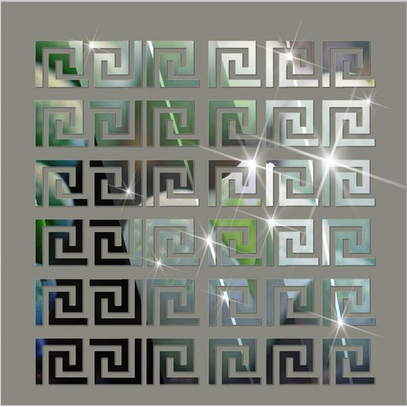 Bộ 10 miếng dán tường trang trí hiệu ứng gương sang trọng 10x10cm