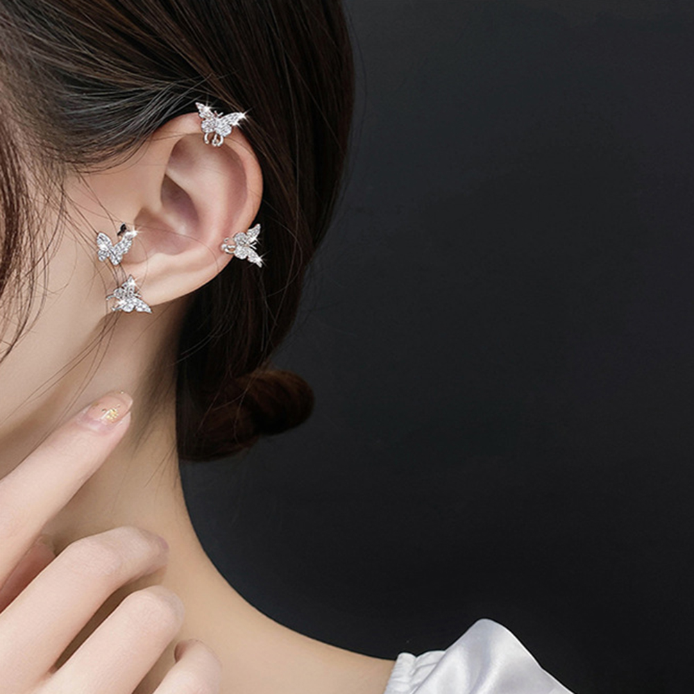 Hoa Tai Dáng Dài Hình Con Bướm Đính Đá Thời Trang Cho Nữ