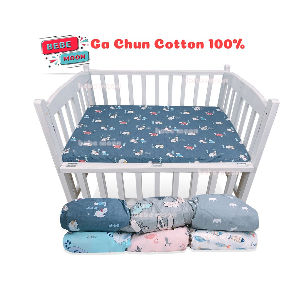 Ga Đệm Cũi Cho Bé Chất Liệu 100% Cotton Mềm Mịn 10 Màu Sắc Cực Đẹp Made In Việt Nam - BeBe Moon