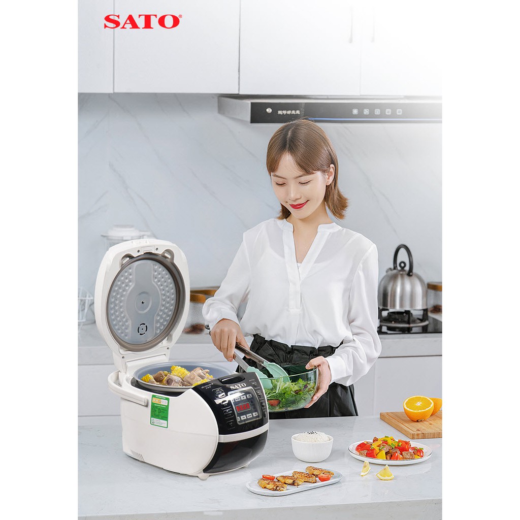 [Mã ELHADEV giảm 4% đơn 300K] Nồi cơm điện tử SATO 18DT021 1.8L Bảo hành 12 tháng