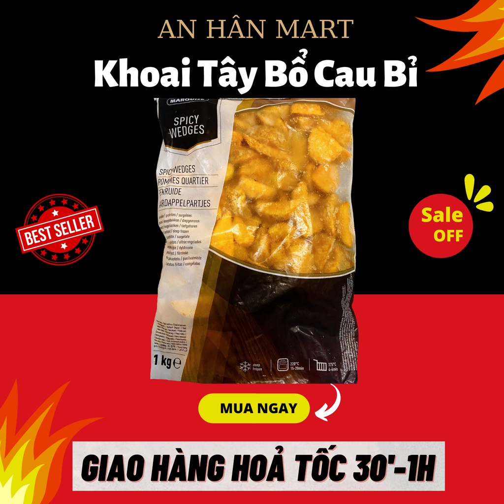 Khoai Tây Bỉ Bổ Cau tẩm gia vị túi 1kg