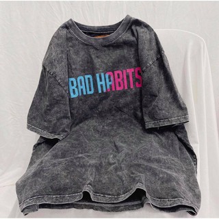 Áo thun bad habits Wash Logo hồng Áo ngắn tay unisex