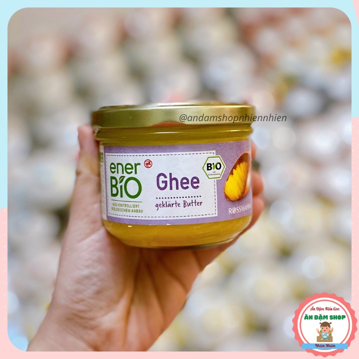 Bơ hữu cơ Ghee Ener Bio Đức 180gr hũ thủy tinh cho bé và gia đình