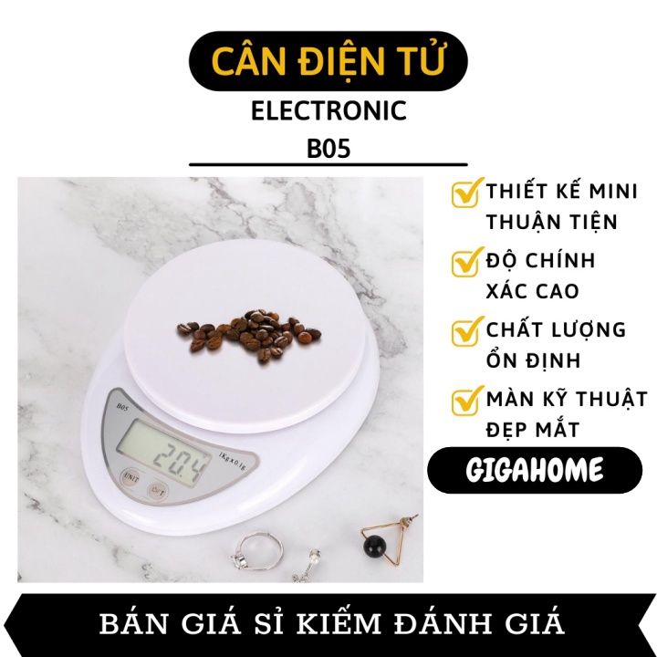 Cân Nhà Bếp GIGAHOME Cân Tiểu Ly Điện Tử Mini Electronic B05 1kg, Độ Chính Xác Cao 9675