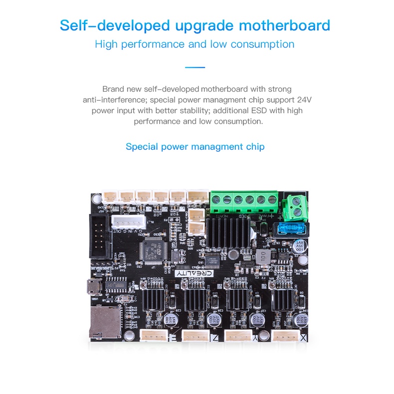 Board máy in 3d không ồn Motherboard Creality Noiseless V4.2.7 cho Series Ender 3 và Ender 5