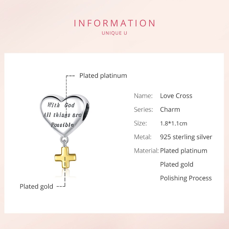 Hạt Trang Sức Bamoer BSC309 Cho Nữ Trang Trí Dây Chuyền/Vòng Đeo Tay Chất Liệu 100% Bạc 925