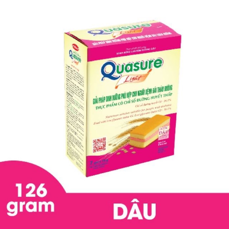 Bánh bông lan quasure light vị dâu 126g