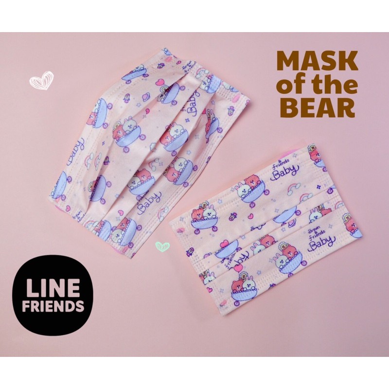 khẩu trang Linefriend Chính Hãng trẻ em và người lớn Mask of the Bear | BigBuy360 - bigbuy360.vn