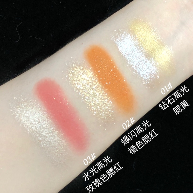 Phấn má hồng kèm nhũ highlight trang điểm bling bling Ulzzang xinh xắn