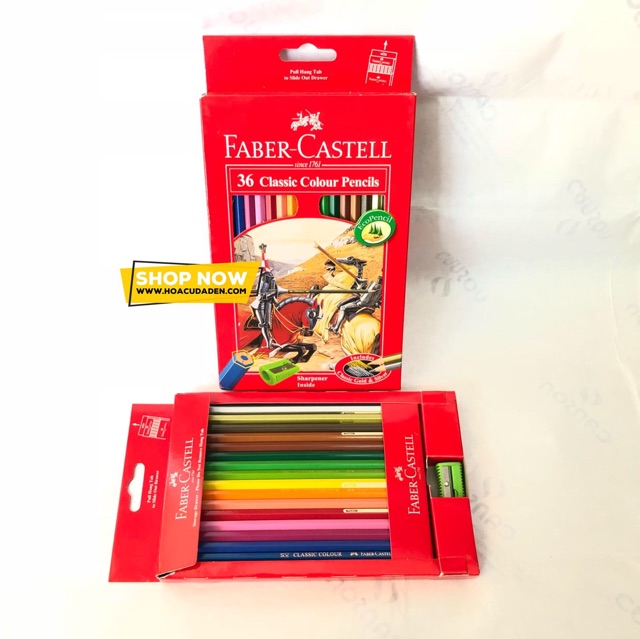 [DA ĐEN] [RẺ NHẤT] Chì Màu Khô Faber Castell 24/36/48 Màu