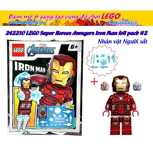 242210 Đồ chơi lắp ráp Iego Super Heroes Avengers Iron Man foil pack #2 -  Túi nhân vật Người sắt