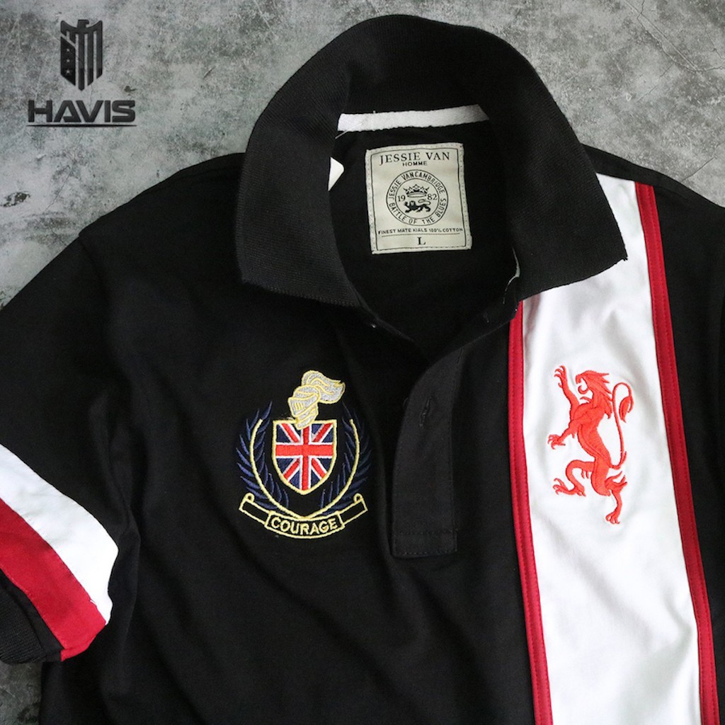 Áo thun nam có cổ phối logo con sư tử cực đẹp AXK053 | BigBuy360 - bigbuy360.vn