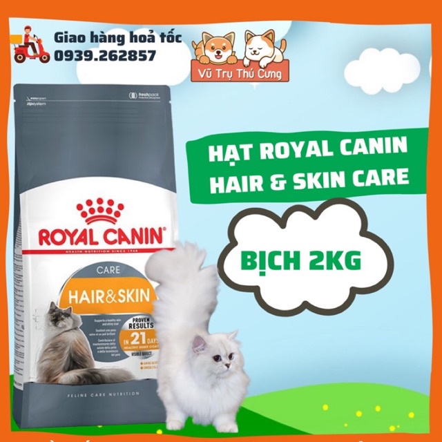 Thức ăn hạt cho Mèo, Royal Canin Hair &amp; Skin Care, chăm sóc Da, Lông khỏe mạnh