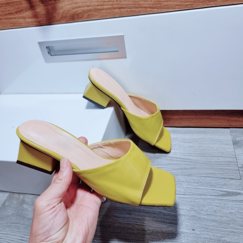 Dép Cao Gót Nữ 3 Phân Quai Da Mẫu Mới Siêu Hot - MS 121