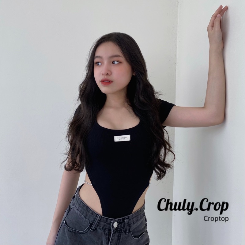 Áo Bodysuit ôm cổ U phối xích eo - Kèm hình thật | BigBuy360 - bigbuy360.vn