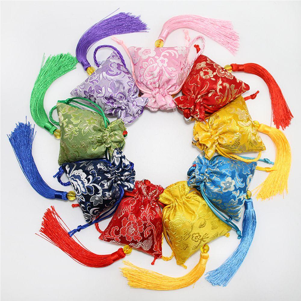 MUVAKO Túi Dây Rút Đựng Trang Sức Họa Tiết Thêu Phong Cách Retro