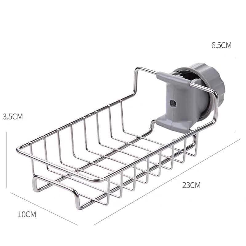 SALE[ SALE SỐC]Giá Inox Gắn Vòi Nước Kệ Giỏ Đựng Để Đồ Rửa Chén, Bát Kệ Gắn Bồn,Giá để đồ rửa bát