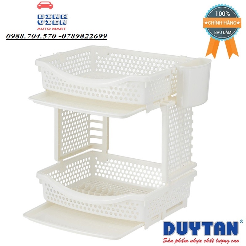 Kệ Chén 2 Tầng Duy Tân  Có Khay Đựng Nước - Mẫu Mới - Màu Sắc Sang Trọng Tiện dụng  | HiBu3