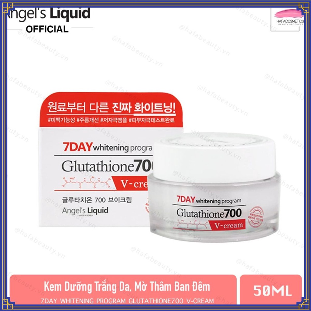 Kem Dưỡng Trắng Da 7Day Whitening Program Glutathione 700 V-Cream 50G ₠Λ