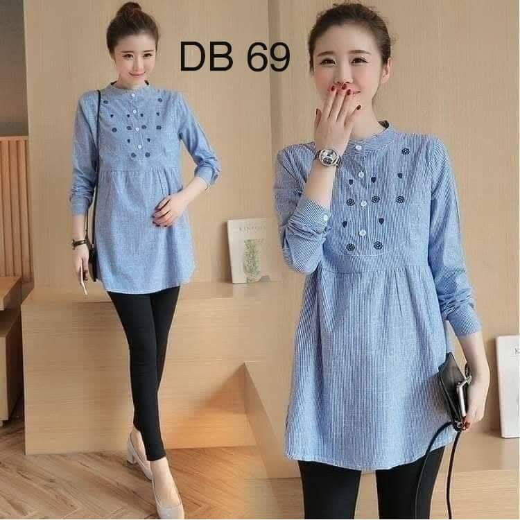 Aó bầu babydoll thời trang - Áo cộc bầu thiết kế Hoa VM