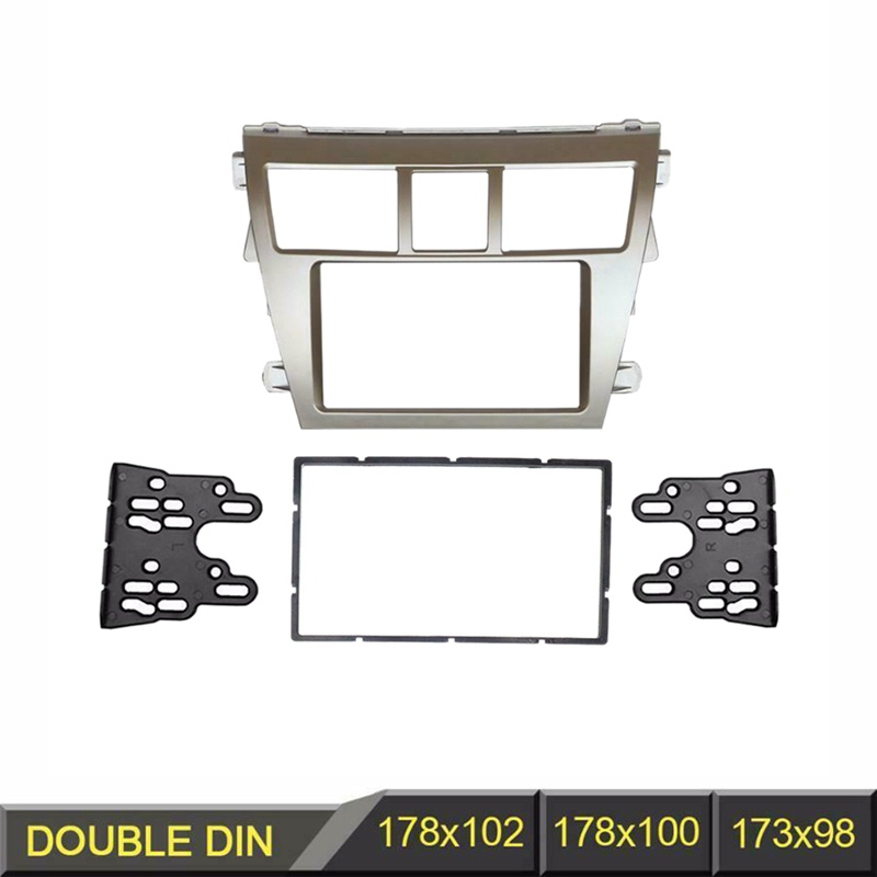 Khung Viền Máy Phát Radio DVD 2 DIN Cho Toyota Vios 2007-2012, Belta 2005-2008, Yaris Sedan 2006+