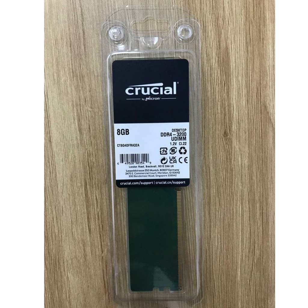 Ram PC DRR4 8G 3200MHz CRUCIAL by MICRON CT8G4SFS832A bảo hành 3 năm
