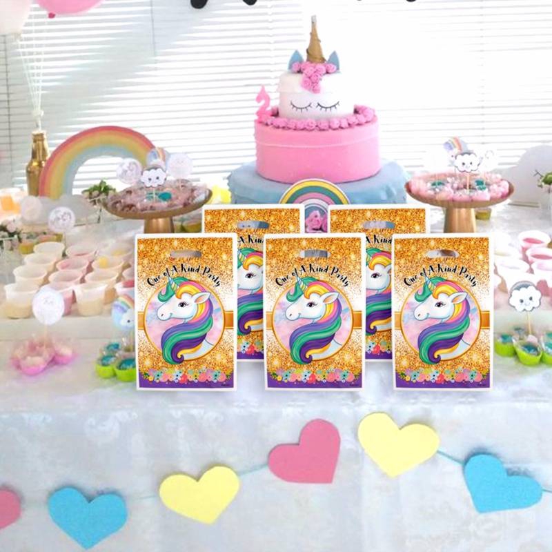 Set 10 Túi Nhựa Đựng Quà Tặng In Hình Kỳ Lân Dễ Thương