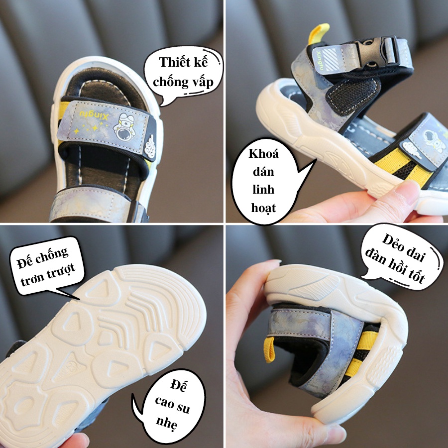 Dép bé trai trẻ em họa tiết hoạt hình bunny store, sandal bé trai phù hợp cho bé từ 2 đến 7 tuổi chống trơn trượt BN22