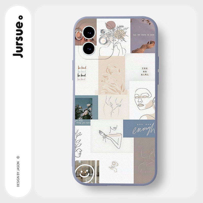 Ốp lưng JURSUE mềm chống sốc hình dễ thương đẹp  cho iPhone 13 12 11 Pro Max SE 2020 X XR XS 8 7 ip 6S 6 Plus Y1930