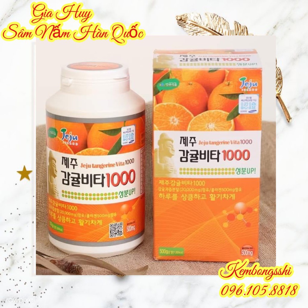 [HÀNG  CHÍNH HÃNG] [HỘP LỚN 500gr] Viên Ngậm VITAMIN C JEJU Hàn Quốc