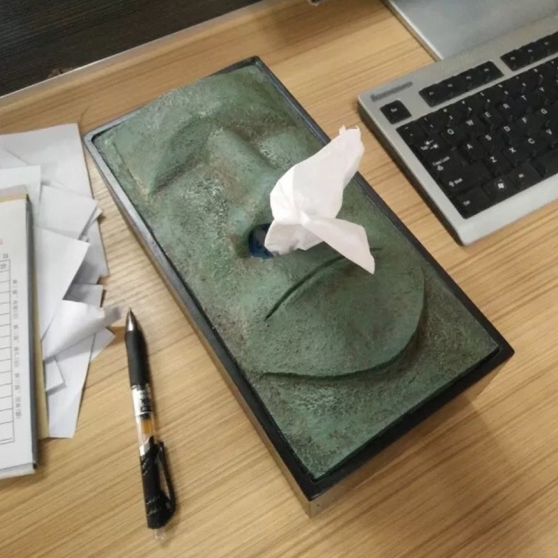 Hộp Đựng Khăn Giấy Bằng Nhựa Resin Hình Tượng Mới Lạ Cho Phòng Tắm / Phòng Ngủ