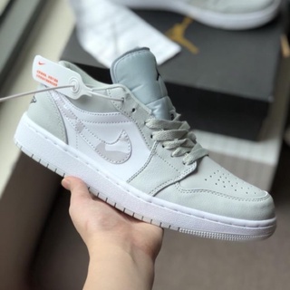Giày thể thao sneakers air jordan 1 low panda original thấp cổ trắng xám camo