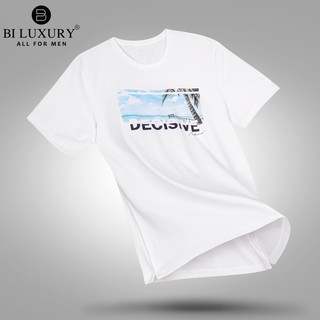 Áo phông nam cộc tay BILUXURY 4APKH màu trắng bộ sưu tập áo kháng khuẩn 2020 năng động